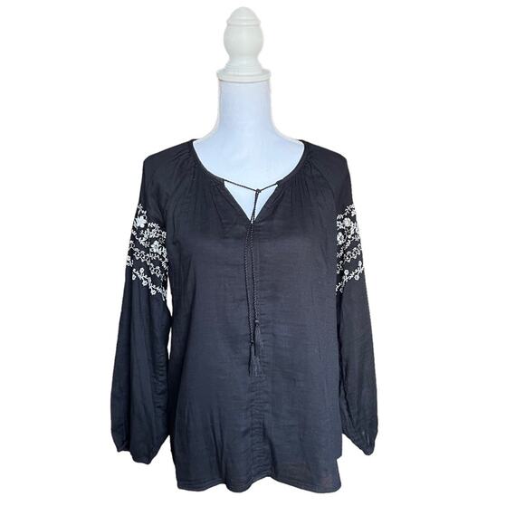 NWT- Old Navy Long Embroidered Sleeve Boho Top- Size M - Picture 1 of 10